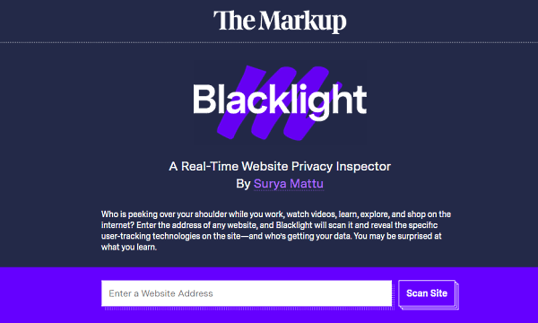 Scan Websites for Data Trackers for Free: Blacklight