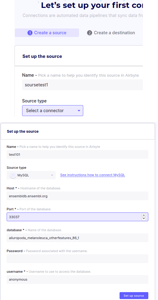 Airbyte source connector