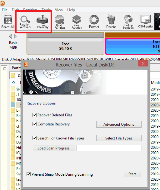 DiskGenius File Recovery