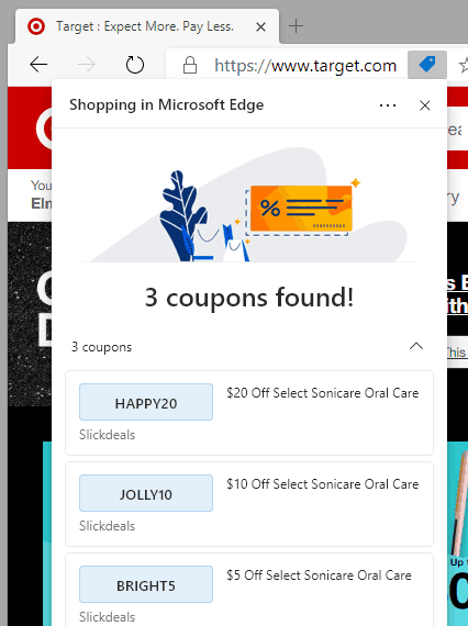 Edge Coupons in action