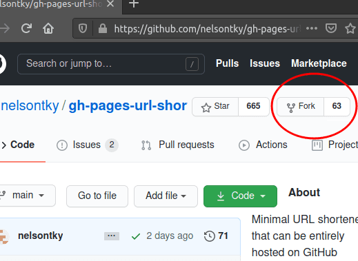 Fork gh pages repo