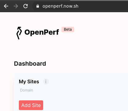 OpenPerf main UI