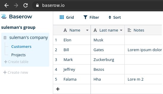 Self Hosted Alternative to Airtable Baserow