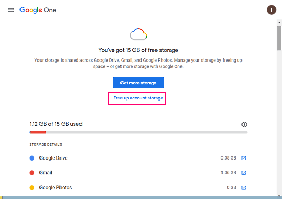 google one storage