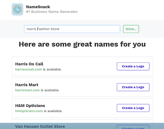 Generate Business Name with Domain Check