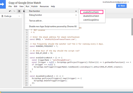 customize the drive monitor script