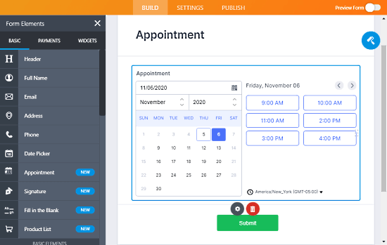 jotform appointments