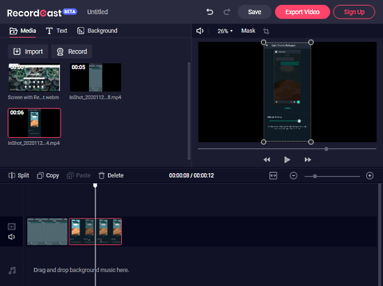 edit screen recording online