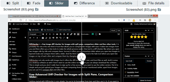 Diffchecker slide and compare