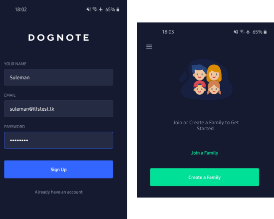 DogNote Sign up