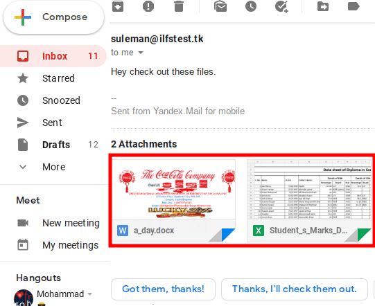 Microsoft Office Attachments in Gmail