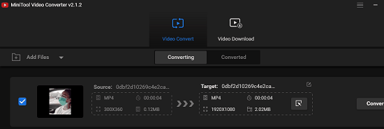 Minitool Video Converter UI