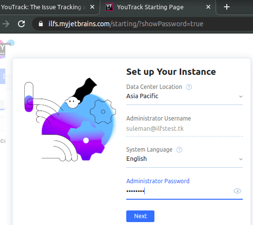 YouTrack Password Set