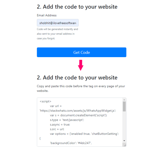 add whatsapp chat widget on your website