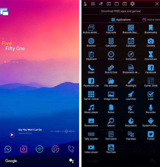 open apps in floating windows on android