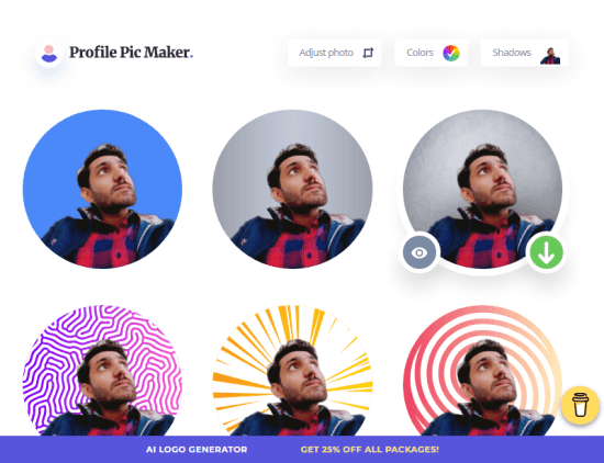 generate profile pictures with transparent background