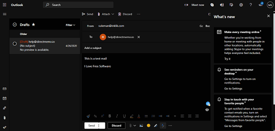 Dark mode for outlook in action