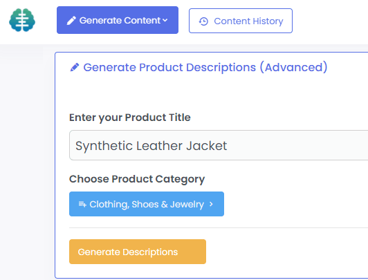 TextCortex AI Product Title Input