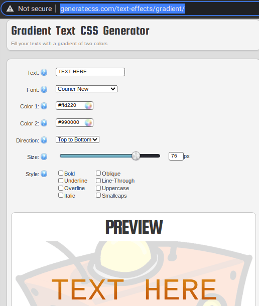generate text css gradient