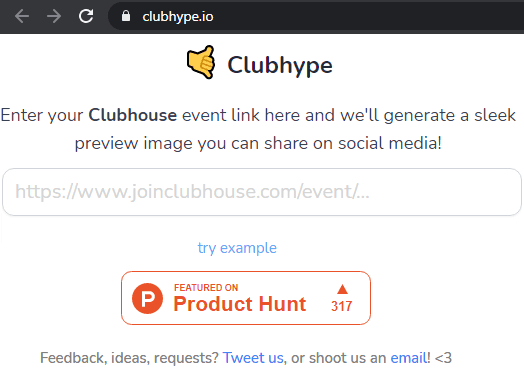 Clubhype Homepage