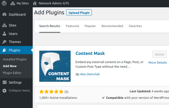 Content Mask in WordPress