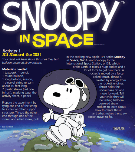 Free Lesson Plans about Smoopy in Space for Teachers and Parents