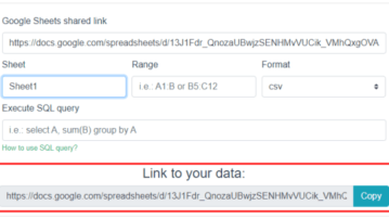 Google Sheet specify URL and Output