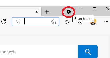 Search Tab Icon in Microsoft Edge