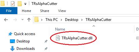 TR's alpha cutter plugin DLL file
