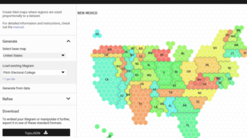 Tilegrams generated tiled map USA