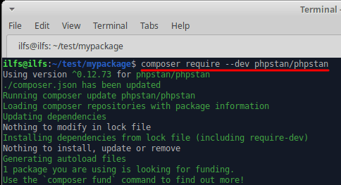 php stan install or add as a dependency
