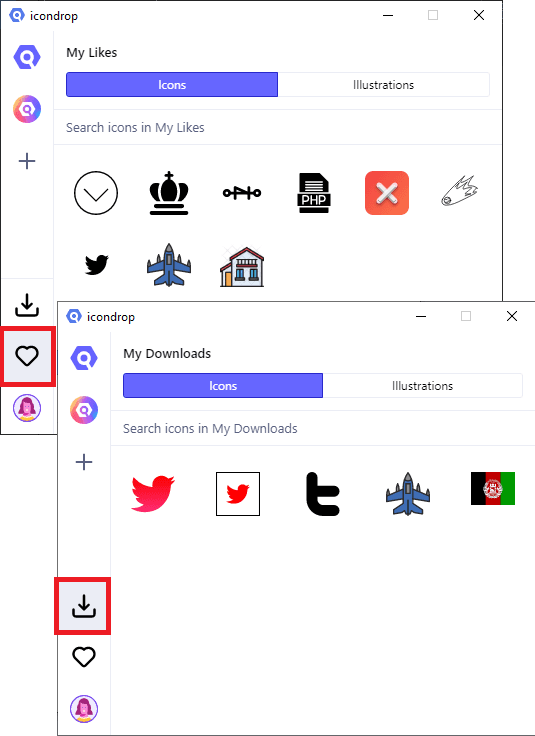 Iconscout likes and downloads