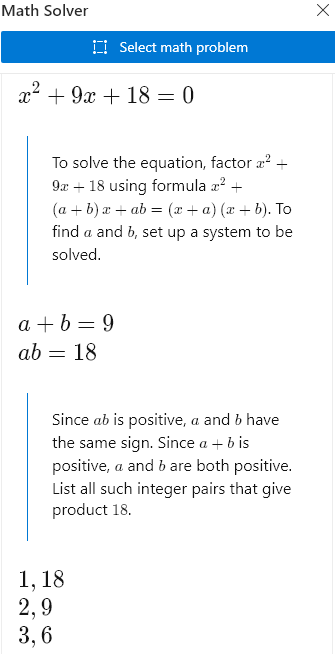 Solve Math Equations on Webpages with Microsoft Edge Math Solver