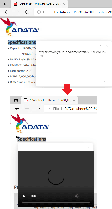 Video Comments in PDFs in Microsoft Edge in action