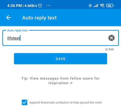 watomatic auto responding message