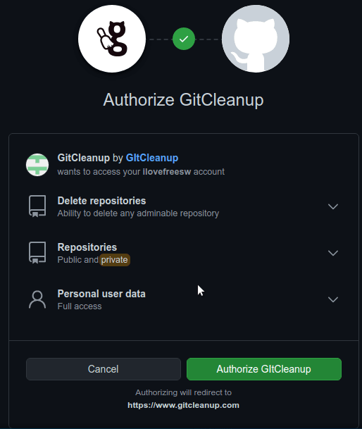 Authorize GitCleanup