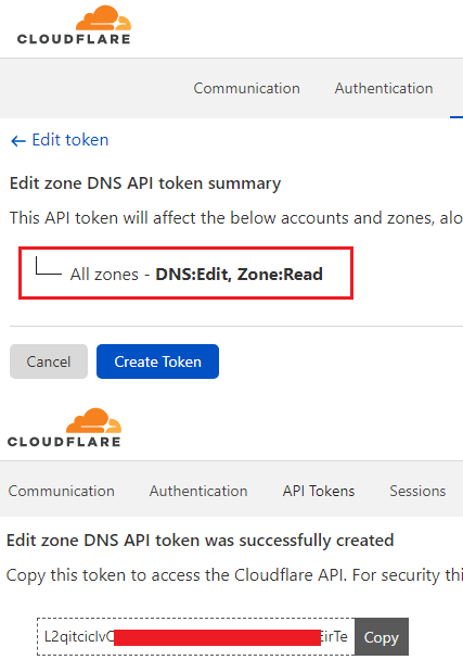 Cloudflare API Token