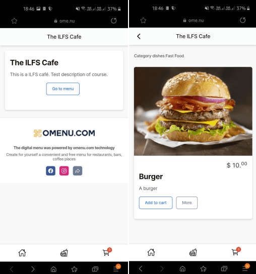 Free Contactless Menu for Restaurant and Cafe: Omenu