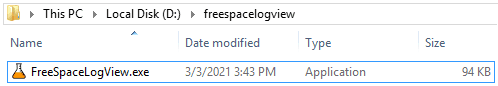 FreeSpaceLogView extracted binary
