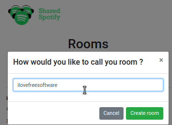 Shared Spotify Create a Room