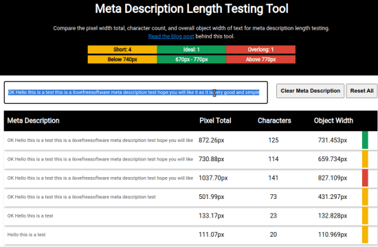 Upbuild Meta Description Checker