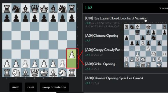 chess opener find moves by board