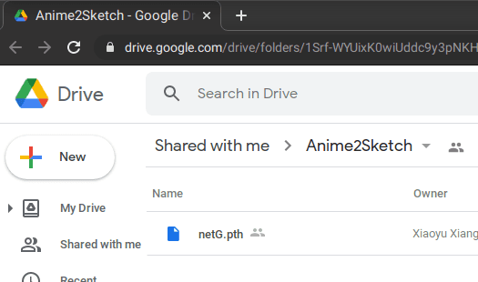 Anime2Sketch Weights Downloaded from Drive