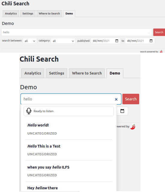 Chili Search Demo