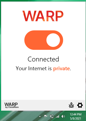 Cloudflare WARP activated