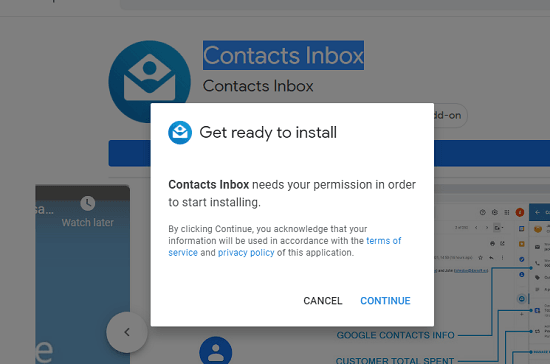 Contacts Inbox in marketplace
