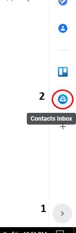 Contacts Inbox in sidebar