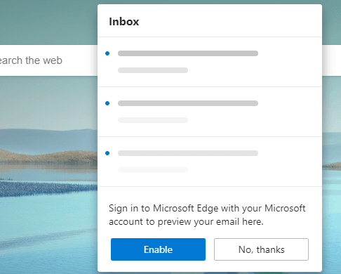 Enable Outlook Tile