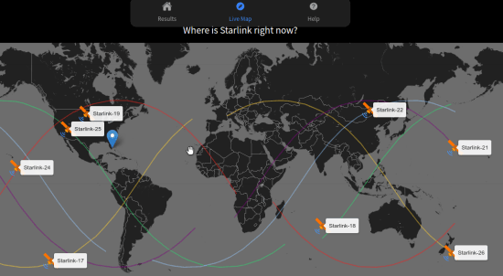 Find Starlink Live Satellites Map