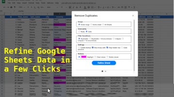 Remove Duplicates, Blank Rows, Cols Split Google Sheet SheetsRefiner